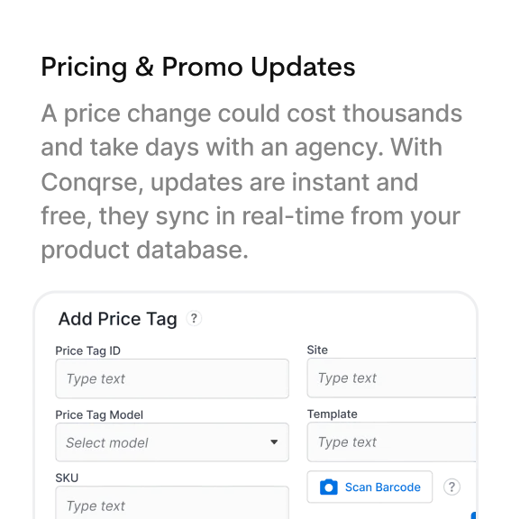 Screenshot showing pricing and promo updates interface