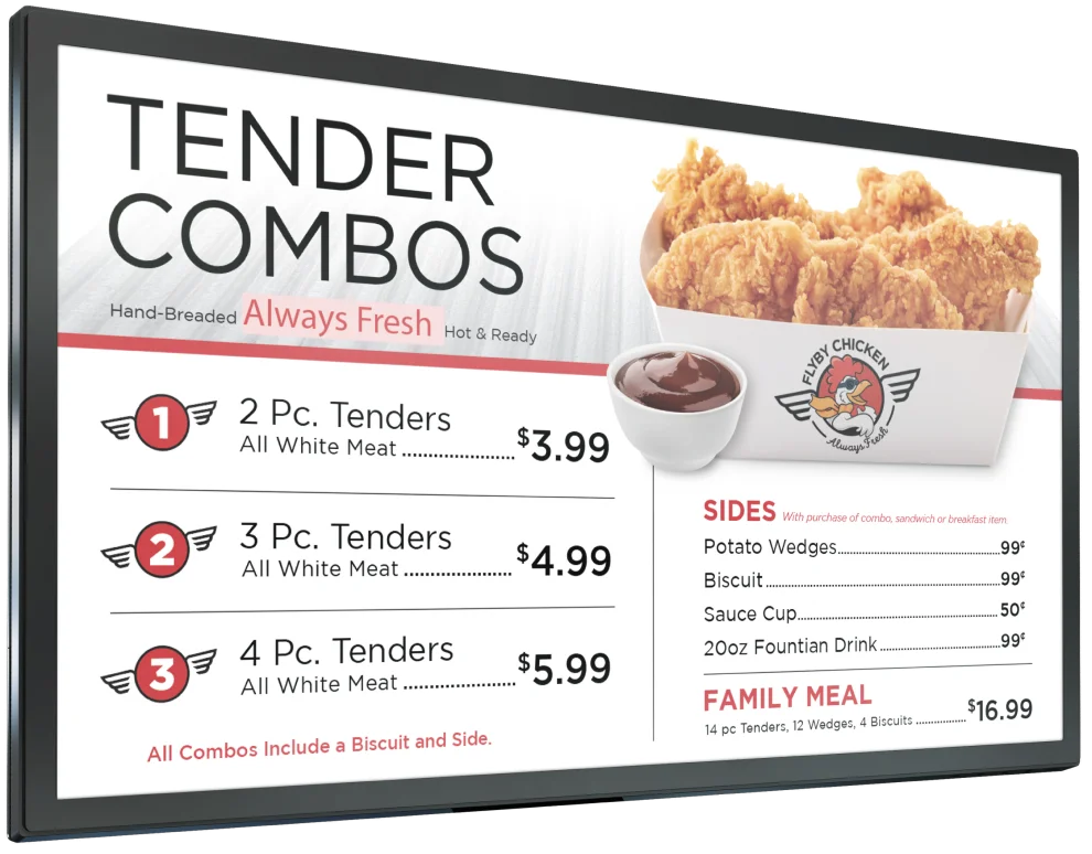 Interactive digital menu board