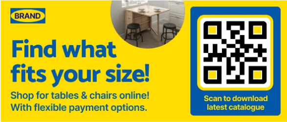 QR code for furniture shopping with flexible payment options